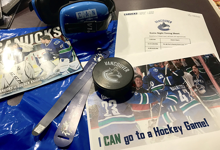 Autism Awareness toolkit displayed at Roger's Arena.